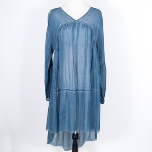 NEW Roja Semi-Sheer Blue Studded High-Low Dress